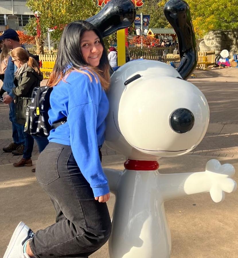 Lis Marthans with Snoopy Character at theme park